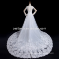 Vestido De Noiva Long Sleeve Lace Wedding Dress with Long Tail Luxury Robe De Marriage Marriee